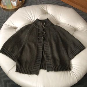 Olive green cape style cardigan size M